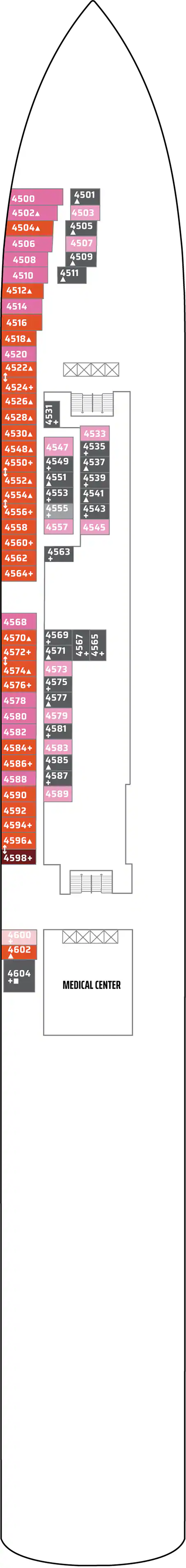 Deck 4 deck plan for Norwegian Jewel