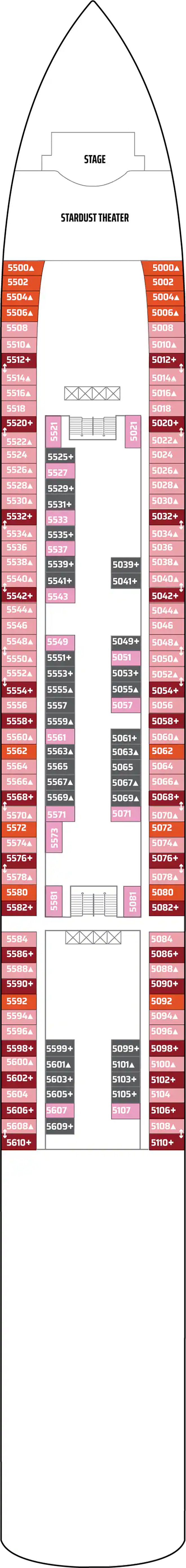 Deck 5 deck plan for Norwegian Jewel