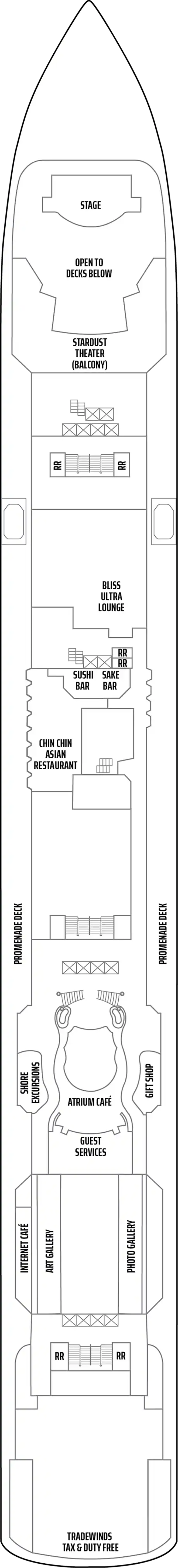 Deck 7 deck plan for Norwegian Jewel