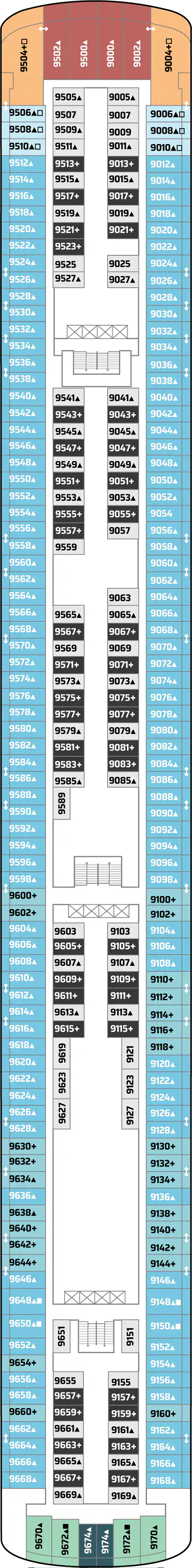 Deck 9 deck plan for Norwegian Jewel