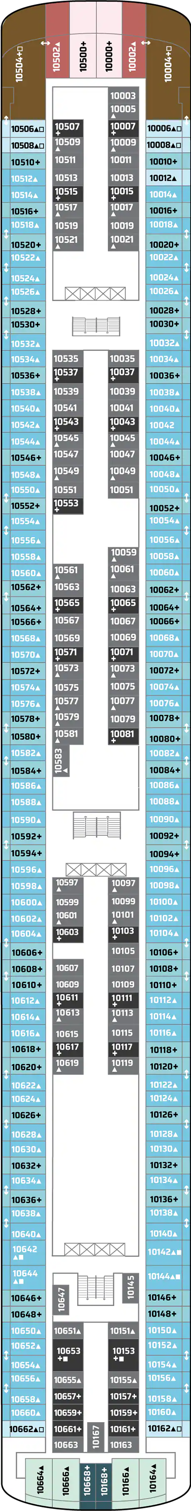 Deck 10 deck plan for Norwegian Pearl