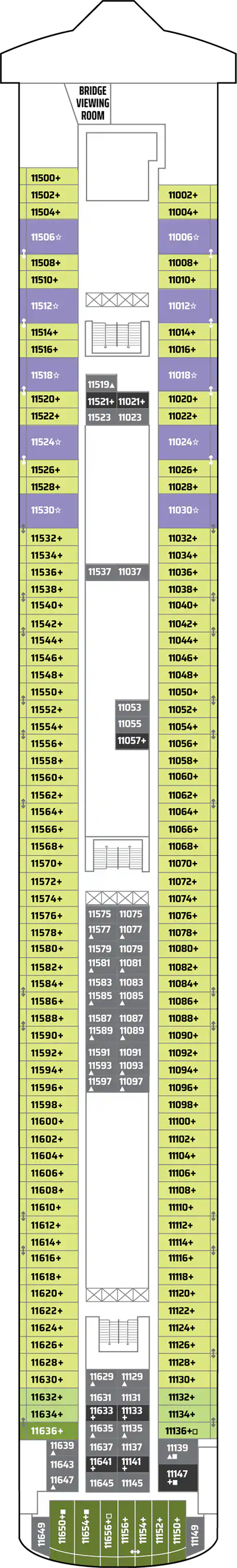 Deck 11 deck plan for Norwegian Pearl