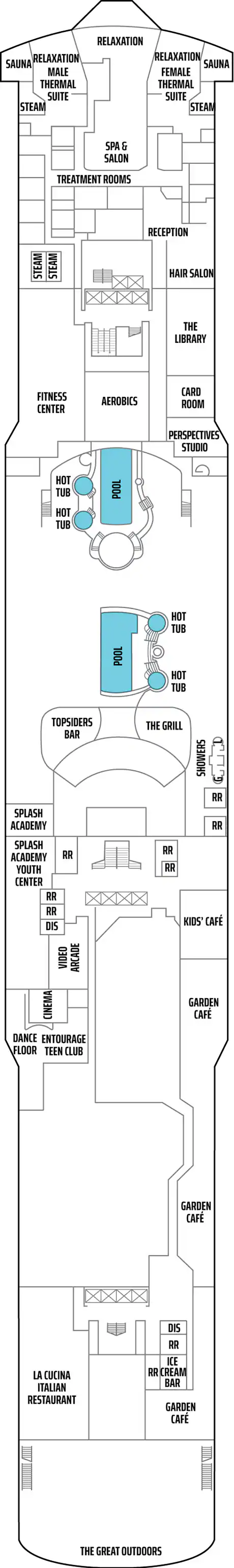 Deck 12 deck plan for Norwegian Pearl