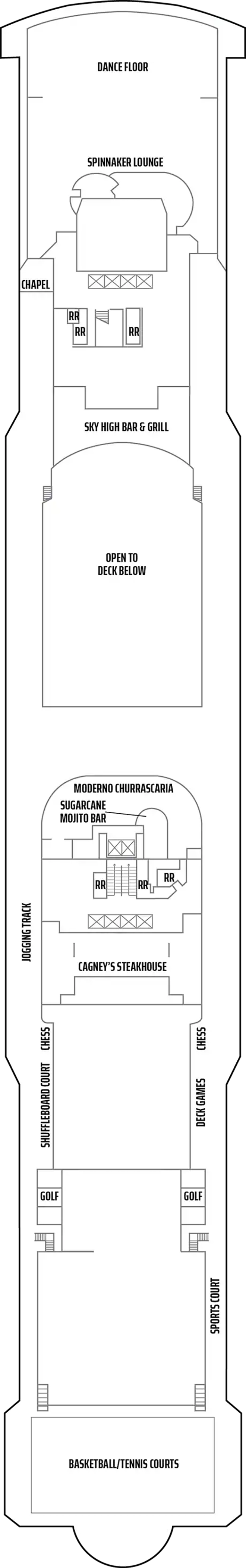 Deck 13 deck plan for Norwegian Pearl
