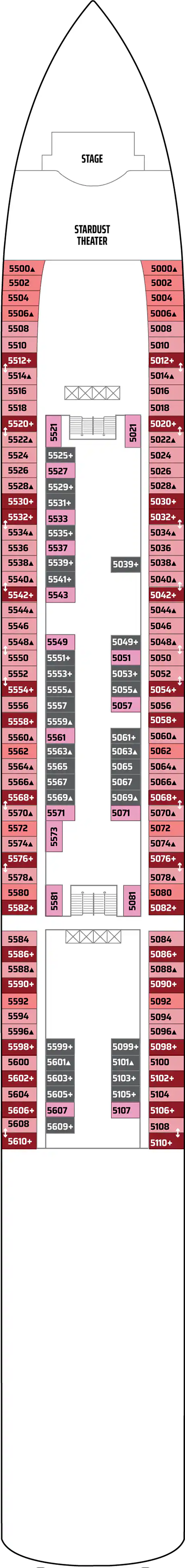Deck 5 deck plan for Norwegian Pearl