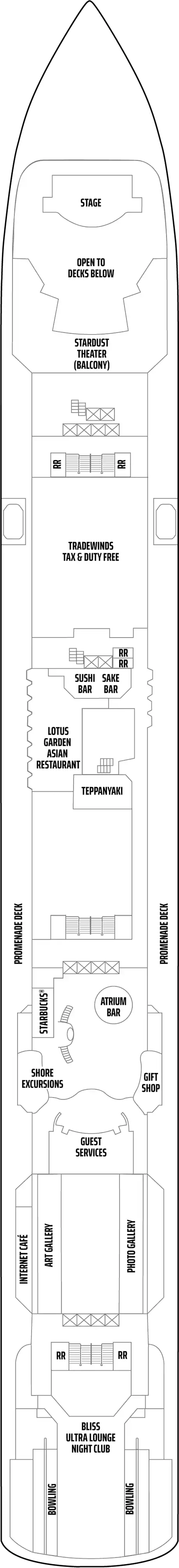 Deck 7 deck plan for Norwegian Pearl