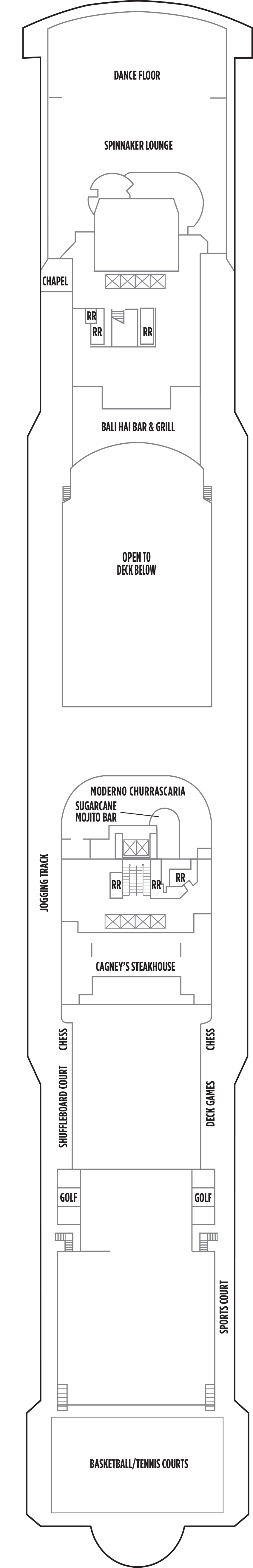 Deck 13 deck plan for Norwegian Gem