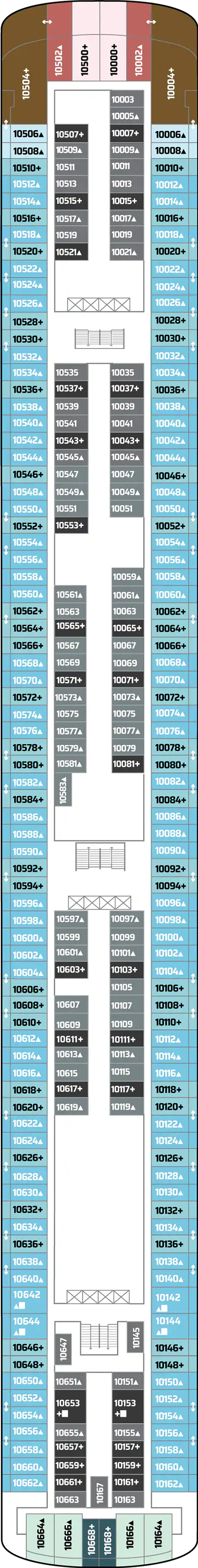 Deck 10 deck plan for Norwegian Gem