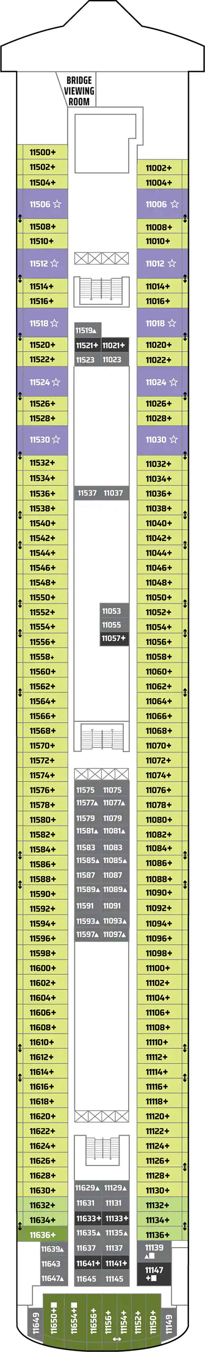 Deck 11 deck plan for Norwegian Gem
