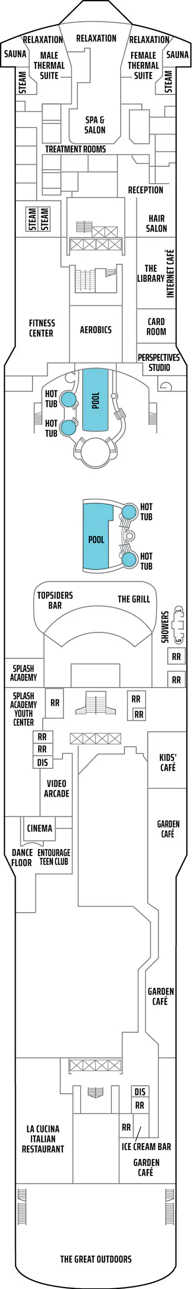 Deck 12 deck plan for Norwegian Gem