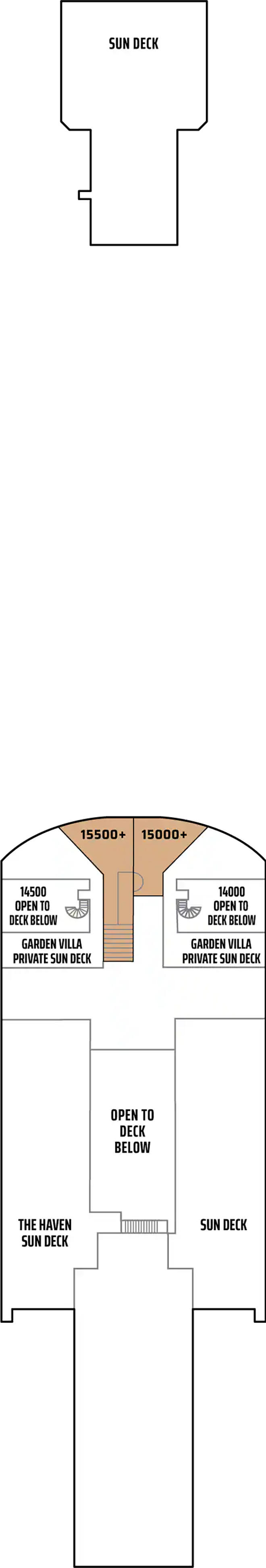 Deck 15 deck plan for Norwegian Gem