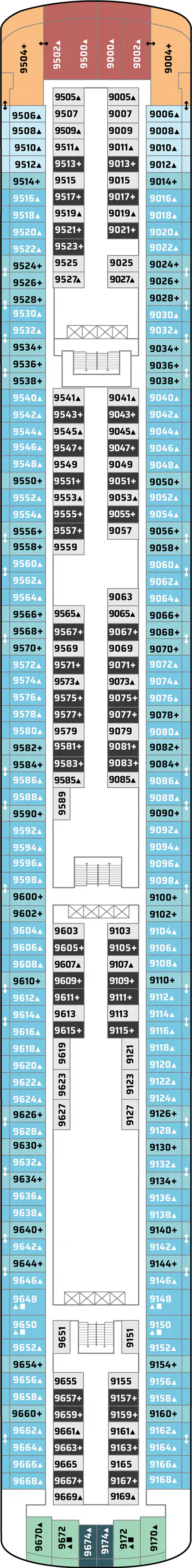 Deck 9 deck plan for Norwegian Gem