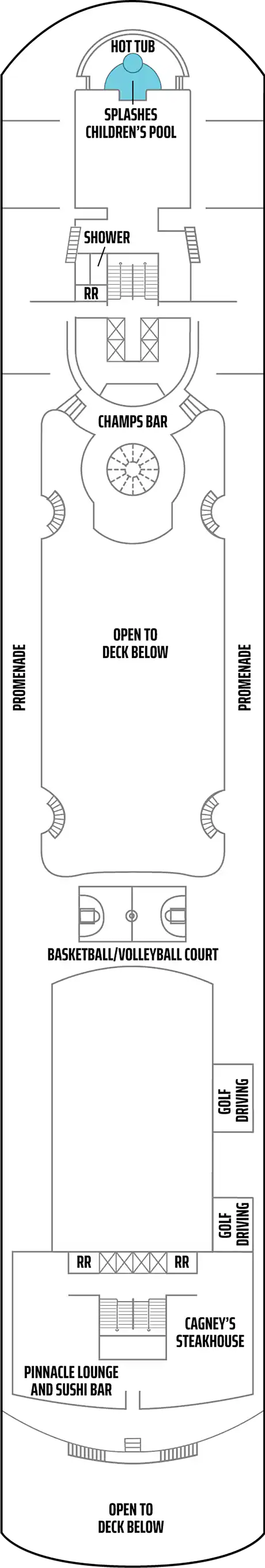 Sports (Deck 12) deck plan for Norwegian Sky