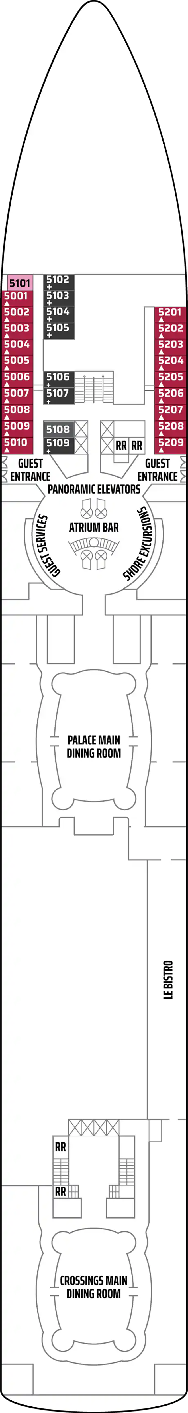 Atlantic (Deck 5) deck plan for Norwegian Sky