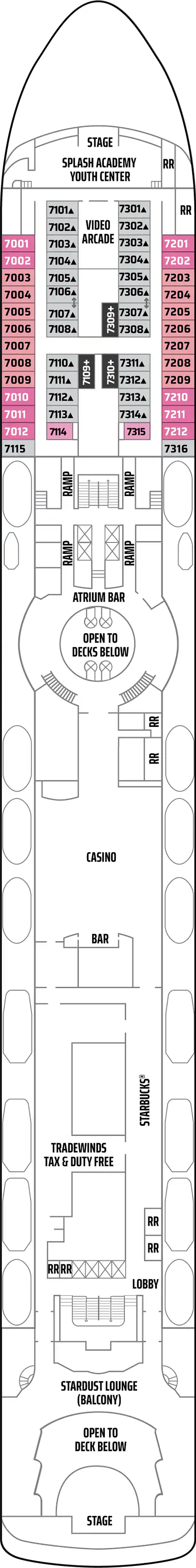 International (Deck 7) deck plan for Norwegian Sky