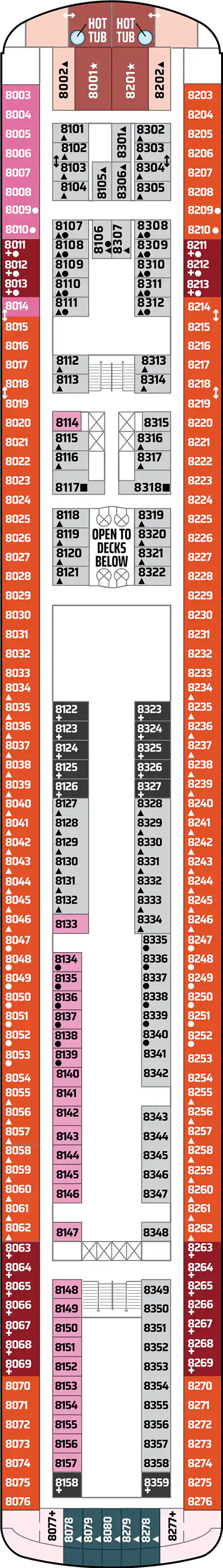 Viking (Deck 8) deck plan for Norwegian Sky