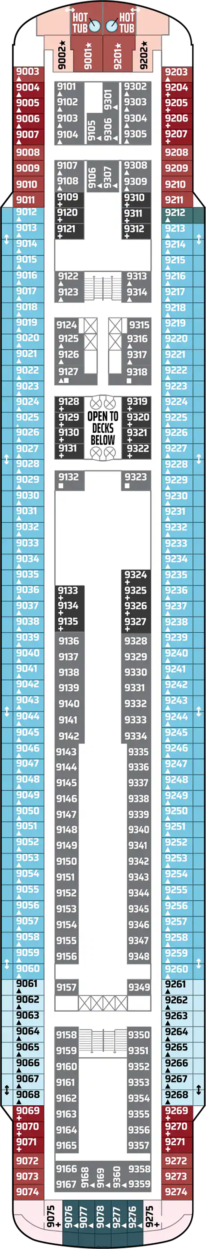 Fjord (Deck 9) deck plan for Norwegian Sky