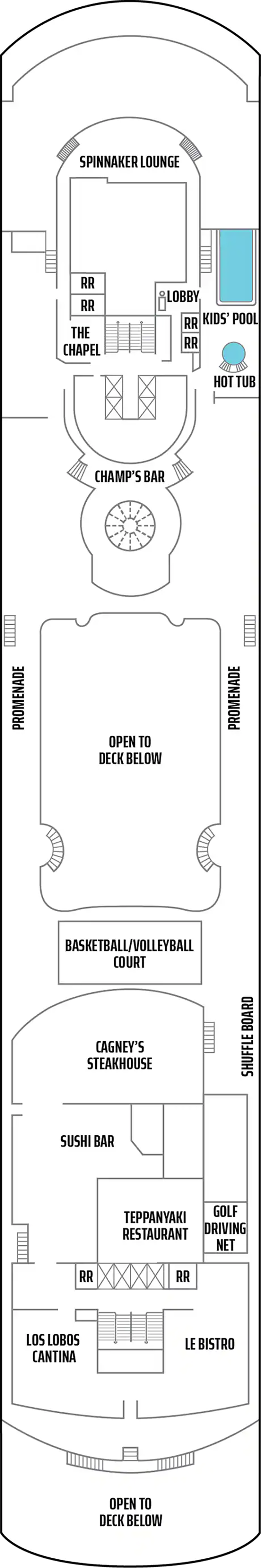 Sports (Deck 12) deck plan for Norwegian Sun