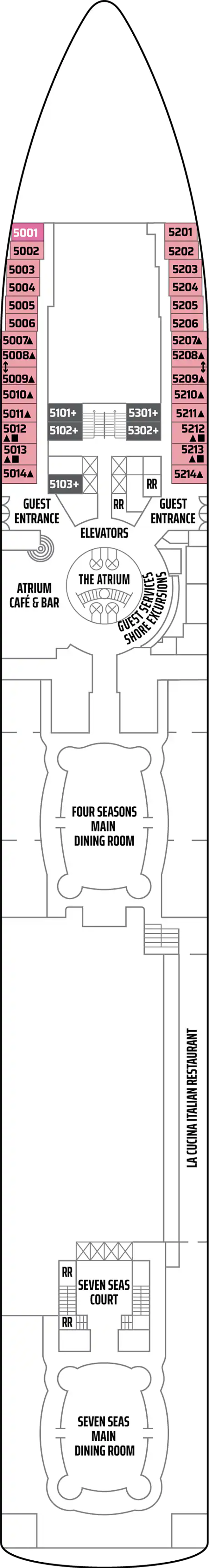 Atlantic (Deck 5) deck plan for Norwegian Sun