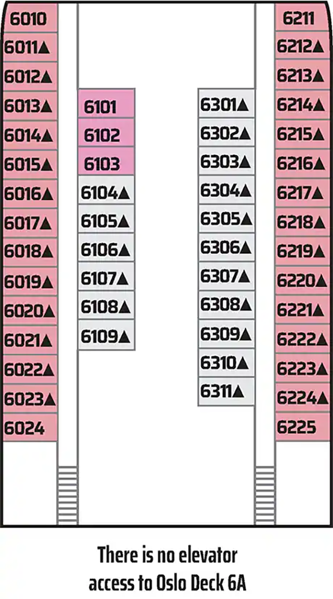 Oslo (Deck 6A) deck plan for Norwegian Sun