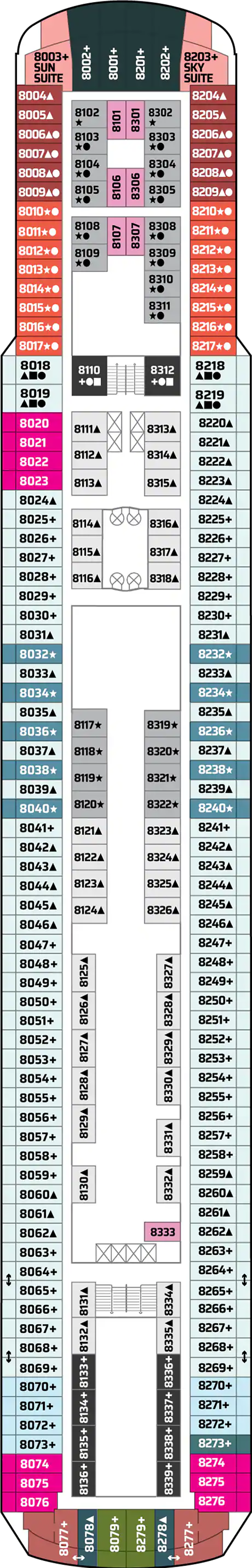 Viking (Deck 8) deck plan for Norwegian Sun