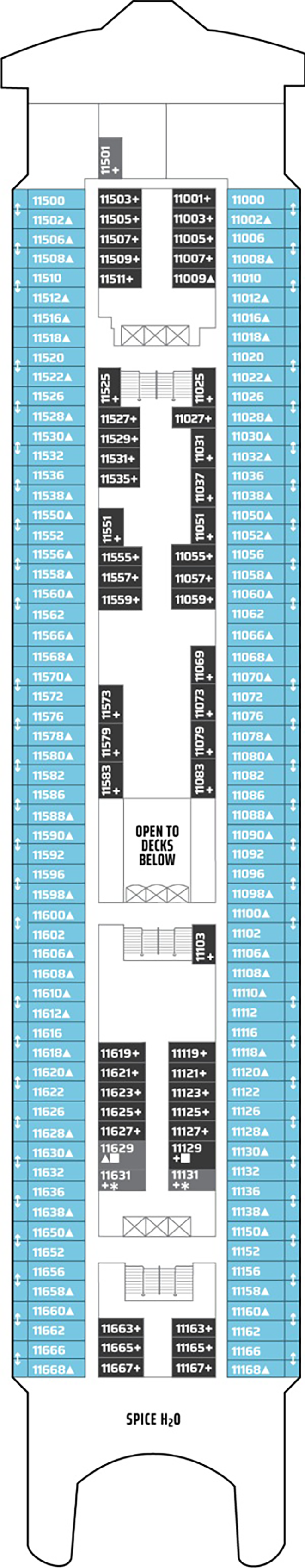 Deck 11 deck plan for Norwegian Spirit