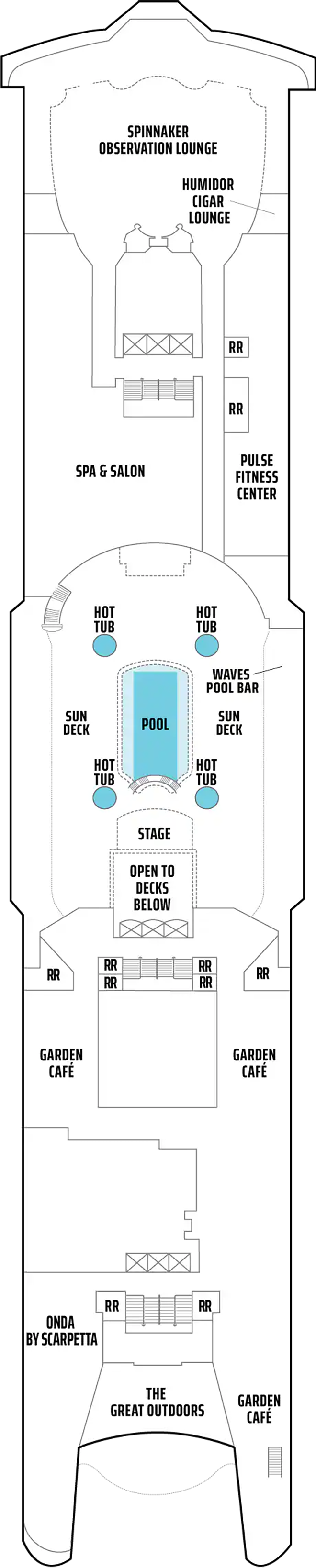 Deck 12 deck plan for Norwegian Spirit