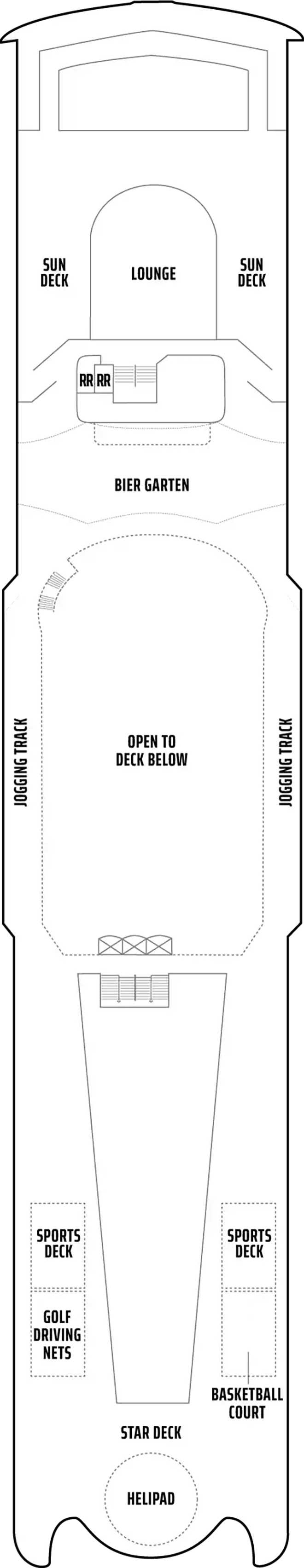 Deck 13 deck plan for Norwegian Spirit