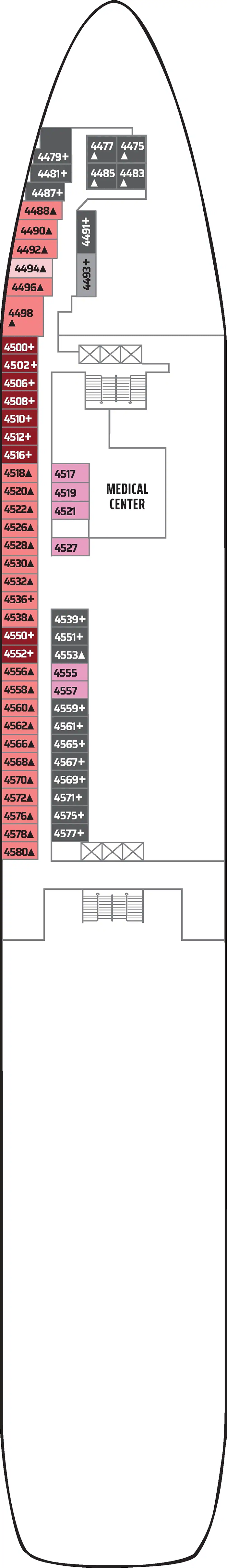 Deck 4 deck plan for Norwegian Spirit