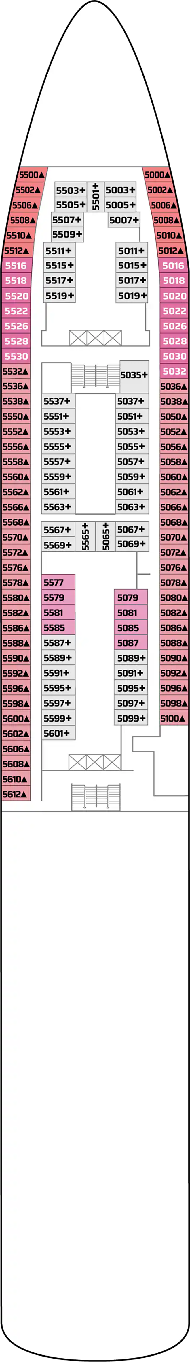 Deck 5 deck plan for Norwegian Spirit