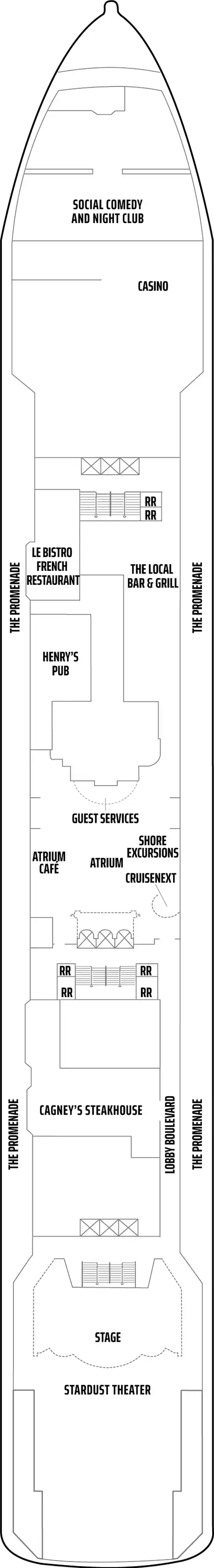 Deck 7 deck plan for Norwegian Spirit