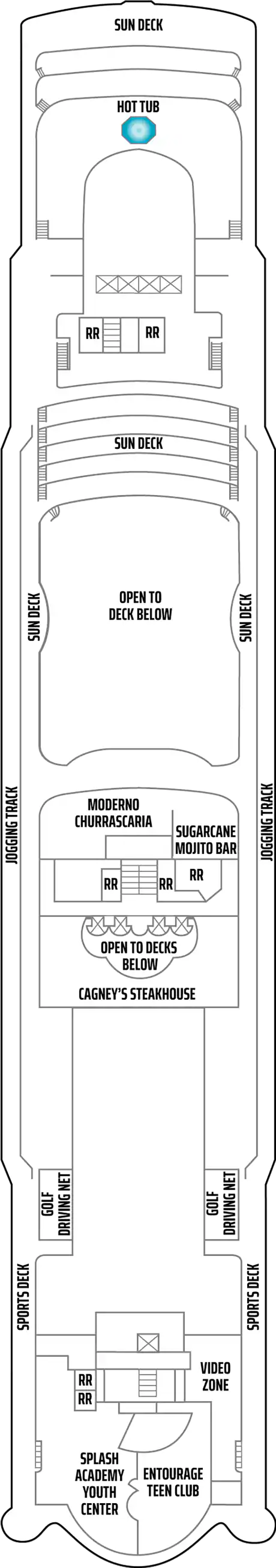Deck 13 deck plan for Norwegian Dawn