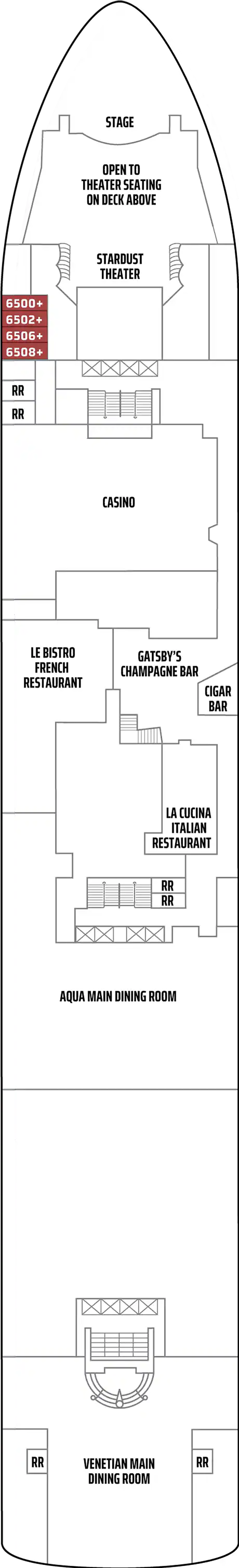 Deck 6 deck plan for Norwegian Dawn