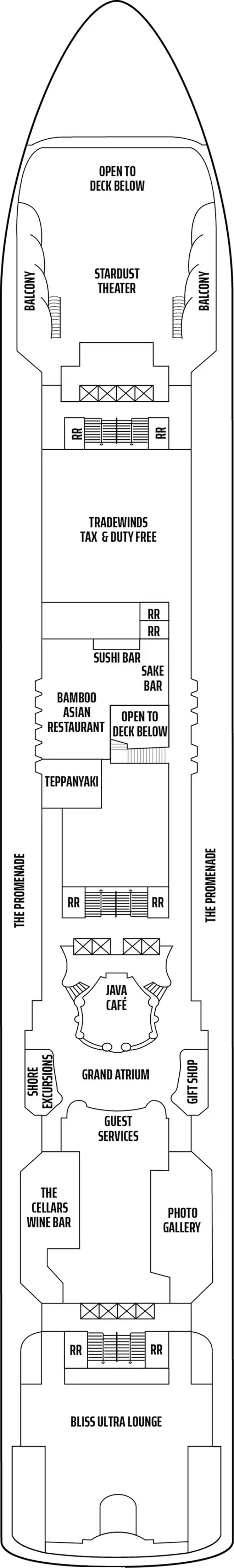 Deck 7 deck plan for Norwegian Dawn