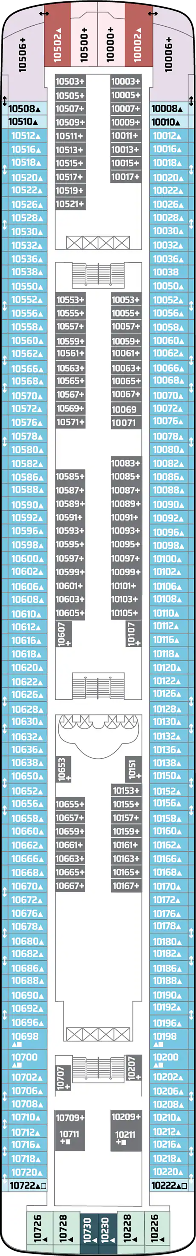 Deck 10 deck plan for Norwegian Star