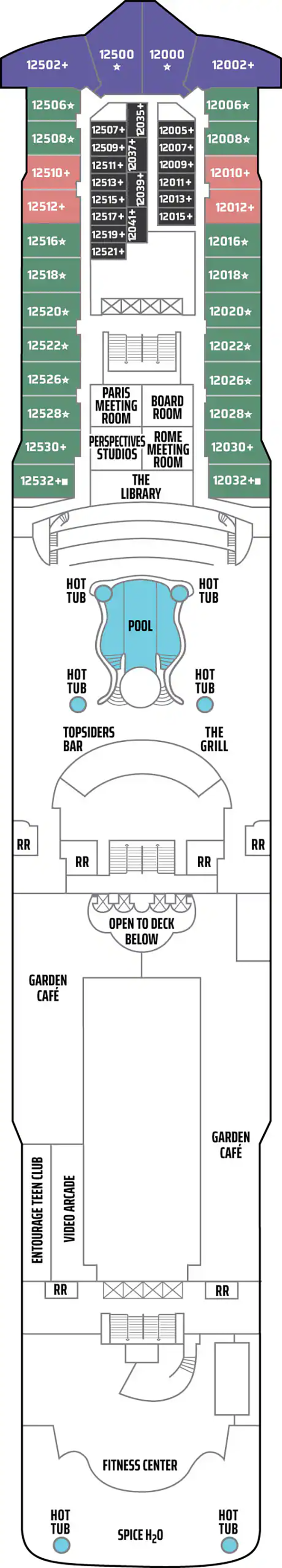 Deck 12 deck plan for Norwegian Star