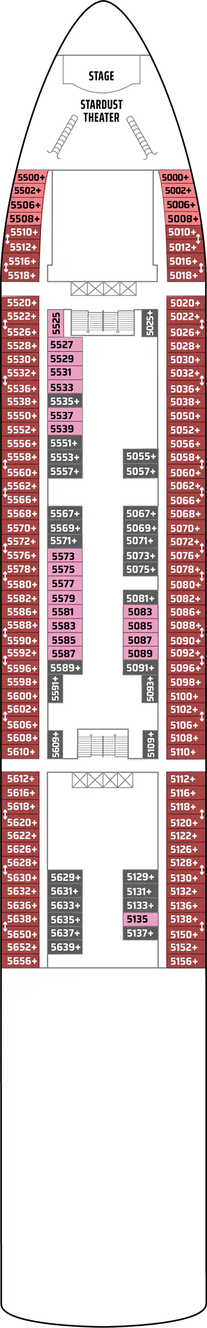Deck 5 deck plan for Norwegian Star