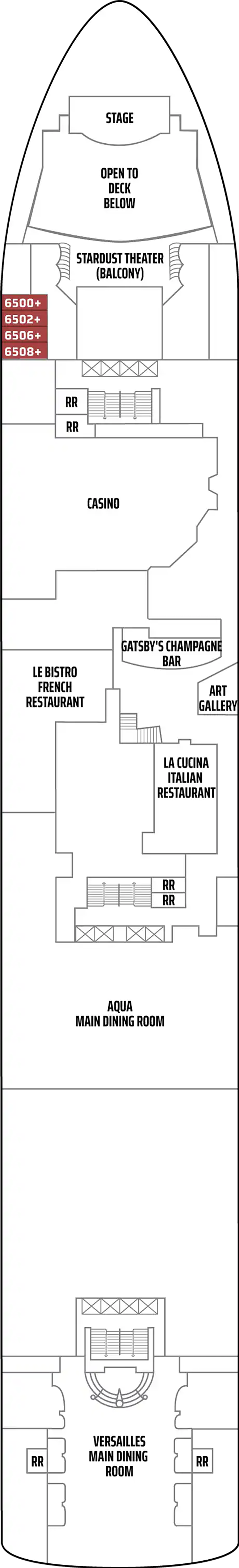 Deck 6 deck plan for Norwegian Star
