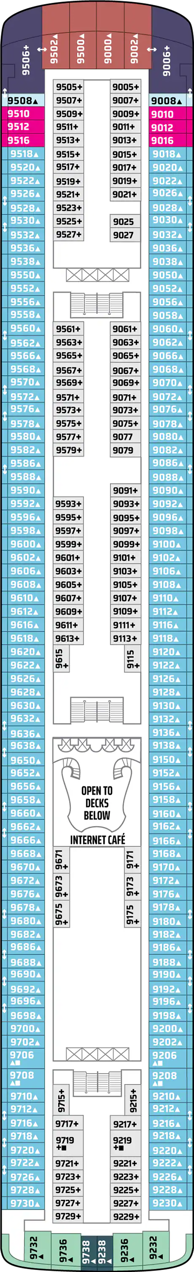 Deck 9 deck plan for Norwegian Star
