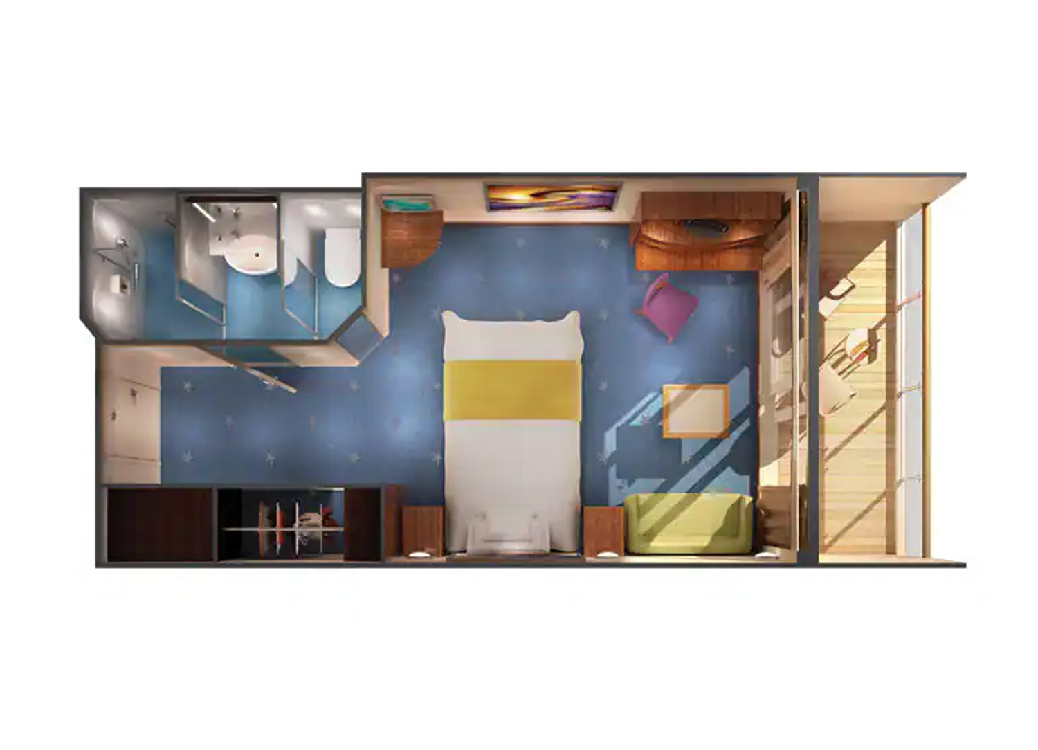 Aft-Facing Balcony - Schematic