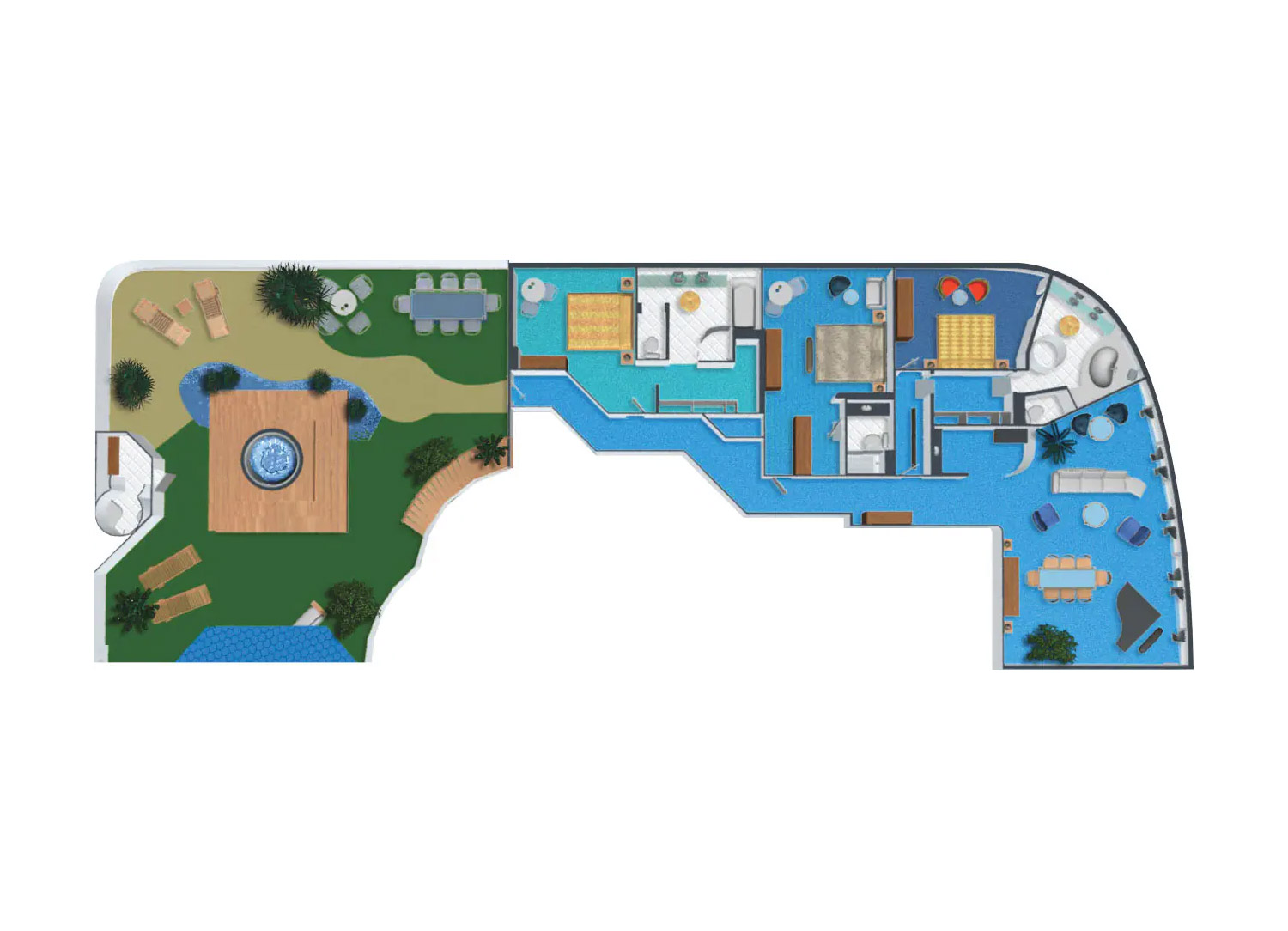 3-Bedroom Garden Villa - Schematic