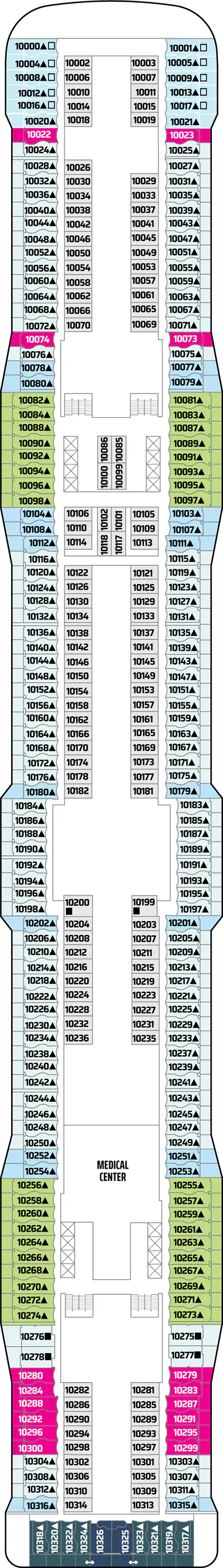 Deck 10 deck plan for Norwegian Epic