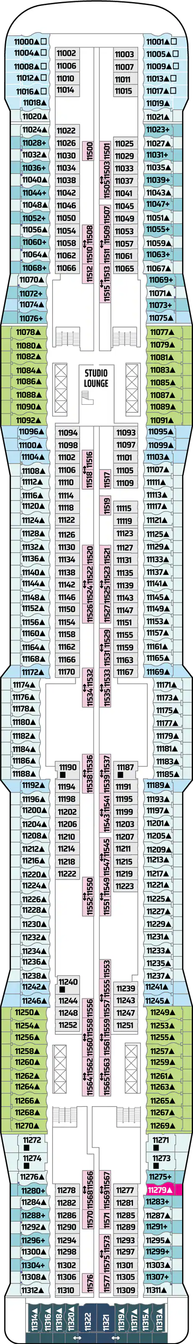Deck 11 deck plan for Norwegian Epic