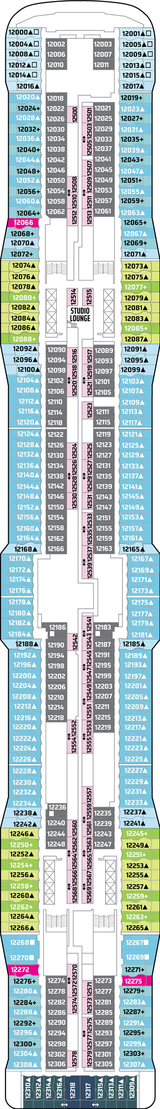 Deck 12 deck plan for Norwegian Epic