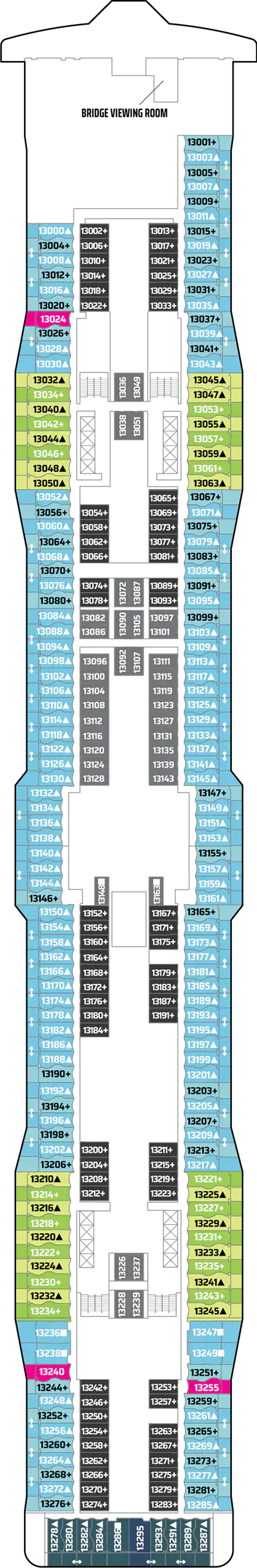 Deck 13 deck plan for Norwegian Epic