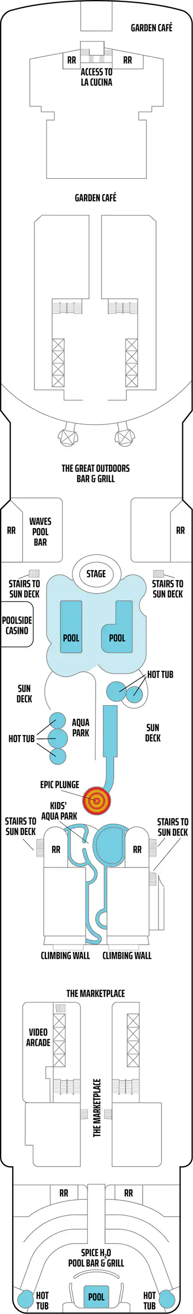 Deck 15 deck plan for Norwegian Epic