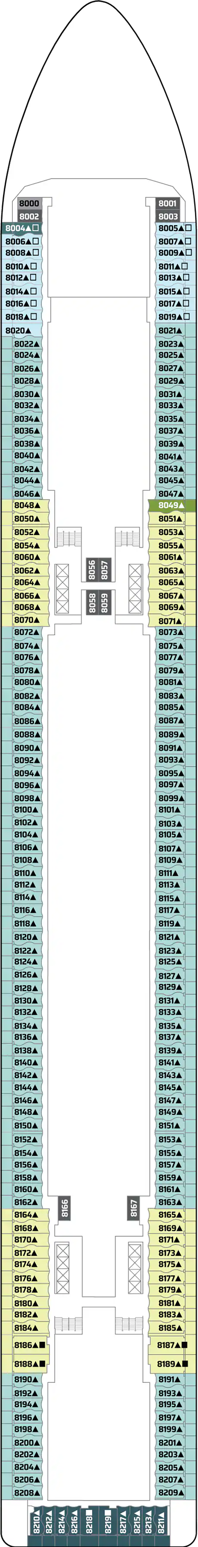 Deck 8 deck plan for Norwegian Epic