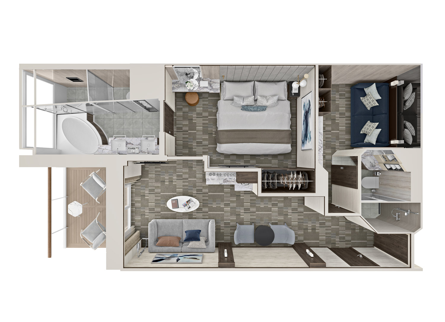 The Haven 2-Bedroom Family Villa with Balcony - Schematic