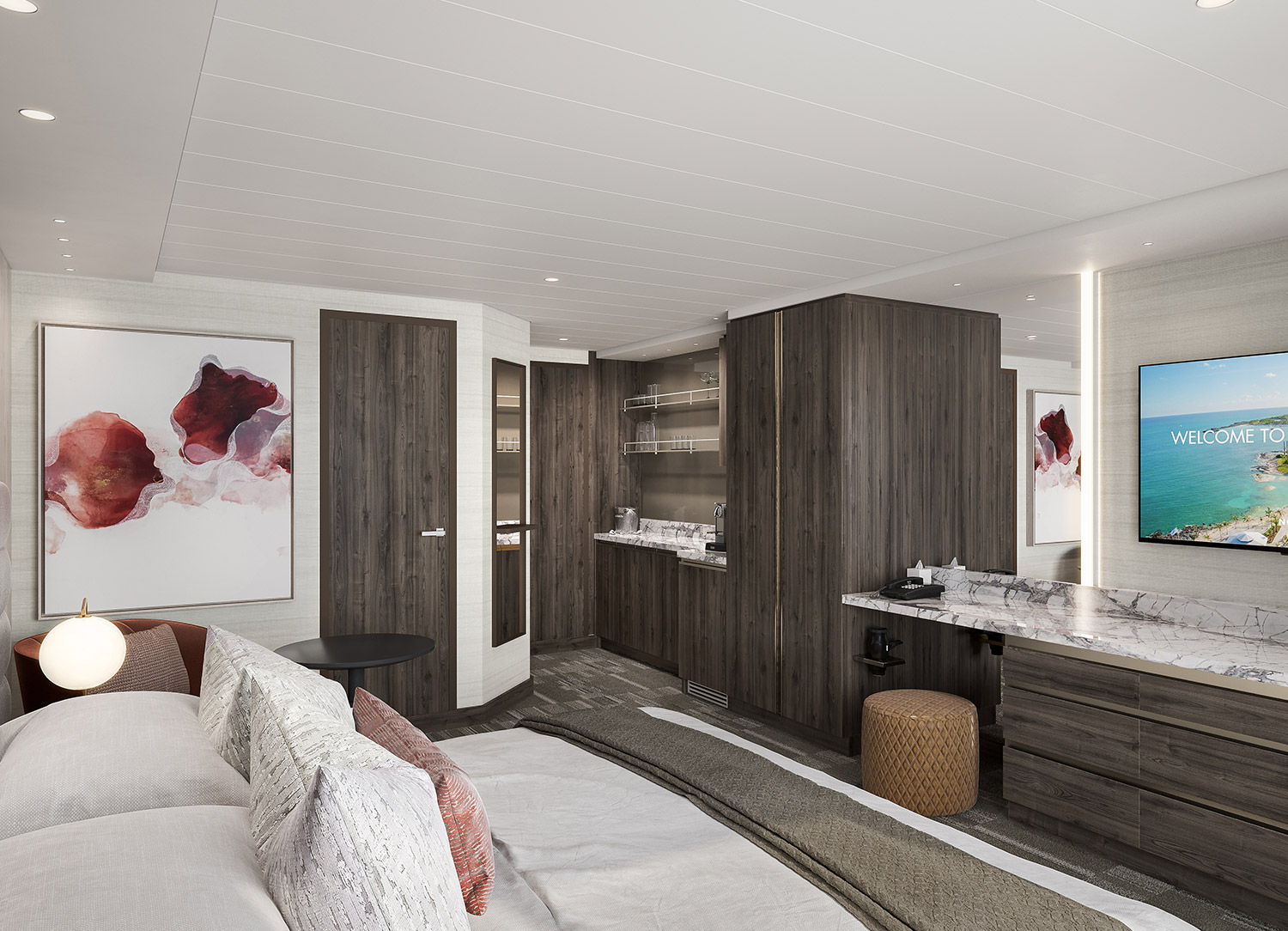 The Haven Aft-Facing Penthouse with Balcony - Bedroom