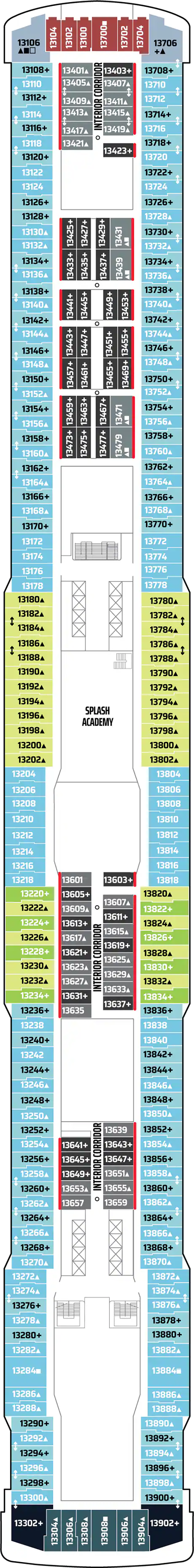 Deck 13 deck plan for Norwegian Breakaway